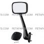 Hood Mirror Chrome with Mounting Kits - Driver Side (Fit: 2008 - 2015 Freightliner Cascadia Truck)