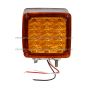 Pedestal Cab Fender Light 39 LED Square Double Stud 2 Face Red/Amber RH