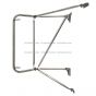 Stainless - Door Mirror Bracket Arm with Side Mount Lower Support Arm and Flat Cowl - Driver Side (Fits: Kenworth T800 W900B/L T300 T170 270 370 )