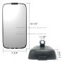 14  x 7 1/2  Rear View FLAT Main Mirror Black (Compatible with International DuraStar 4300 4400 WorkStar 7300 7400 7500 7600 TransStar 8500 8600 2002 - 2017 Various Trucks with 1 1/8  DIA Mirror Arm)