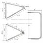 Door Mirror Bracket Stainless Steel - Passenger Side ( Compatible with Ford L/LN/LT Series 1970-1998 LA Series 1996-1998 Sterling L7500/L8500/L9500 Series 1999-2010 Trucks )