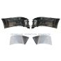 4pcs Combo - Side Bumper End without Fog Light Hole and Bumper End Cover Chrome - Driver and Passenger Side (Fit:2004-2015 Volvo VNL)