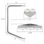 Door Mirror Mounting Bracket Arm & Plates Stainless Steel ( Compatible with Mack DM600 800 65-05 U600 65-00 DM400 885SX 65-88 DM609 66-78 DM 897SX 75-85 DMM600 72-02)