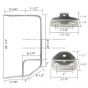 Door Mirror Mounting Bracket Arm Stainless Steel - Passenger side ( Compatible with CHEVROLET T6500 T7500 T8500 GMC T6500 T7500 T8500 ISUZU FRR FSS FTR FVR FXR 1997-2010 )