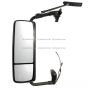 Door Mirror Power Heated Gloss Black with Turn Signal and Arm  - Driver Side (Fit: 2008- 2022 Volvo VNL 670, VNL 780, VNL 630, VNL 730 , VNL 860, 2008- 2013 VNM 200 , VNM 430, VNM 630 , VNX 300 Trucks)