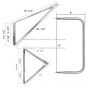 Door Mirror Mounting Bracket Arm Stainless Steel - Passenger Side ( Compatible with Ford F350 F600 F700 1980 - 1997 )
