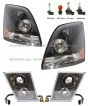 Headlight Black with Dual Double Bulb Fog Lamp - Driver & Passenger Side ( Fit: Volvo VNL VN VNM Truck )