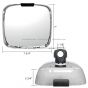 7 1/2  x 6 1/2  Wide Angle Convex Mirror Chrome (Compatible with International DuraStar 4300 4400 WorkStar 7300 7400 7500 7600 TransStar 8500 8600 2002-2017 Various Trucks with 1 1/8  DIA Mirror Arm)