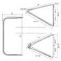 Door Mirror Bracket Stainless Steel - Driver Side ( Compatible with Ford L/LN/LT Series 1970-1998 LA Series 1996-1998 Sterling L7500/L8500/L9500 Series 1999-2010 Trucks )
