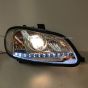 Headlight with LED Strip  - Passenger Side (Fits: Freightliner M2 106 112 Business Class)