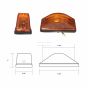 Behind Fender Cab Turn Signal Marker Light with Rubber Grommet - Amber/Amber (Fit: International 9400 9200 8100 8200 8300 4900 4700 4800 Trucks)