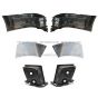 6pcs Combo - Side Bumper End w/ Fog Light Hole and Cover Chrome and Dual Double Bulb Fog Lamp - LH & RH (Fit: 2004-2015 Volvo VNL)