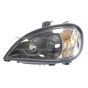 Headlight Black with U Type Clear/Amber LED Strip at bottom - Driver Side ( Fit: Freightliner Columbia Truck)
