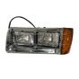 Headlight with Amber LED Turn Signal Light and Chrome Bezel with Back Housing Base - Driver Side (Fit: 1993-2007 Freightliner FLD Truck)