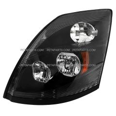 Headlight Black with Halogen Bulb - Driver Side (Fit: 2004-2018 Volvo VNL VN VNM)