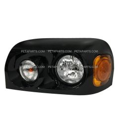 Headlight Black with LED Corner Lamp - Driver Side (Fit: Freightliner Century Truck)