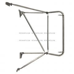 Stainless - Door Mirror Bracket Arm with Side Mount Lower Support Arm and Flat Cowl - Passenger Side (Fits: Kenworth T800 W900B/L T300 T170 270 370 )