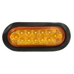 6" Oval 12 Diodes Amber/Amber LED Light with Rubber Grommet