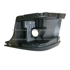 Bumper End Reinforcement Black with Fog Light Hole - Driver Side (Fit: Freightliner Cascadia Truck)