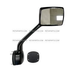 Hood Mirror Chrome with Mounting Kits - Passenger Side (Fit: Kenworth T680  Peterbilt 579 587 Trucks)