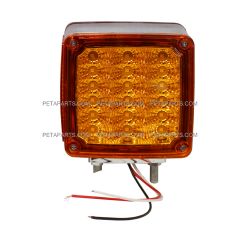 Pedestal Cab Fender Light 39 LED Square Double Stud 2 Face Red/Amber RH