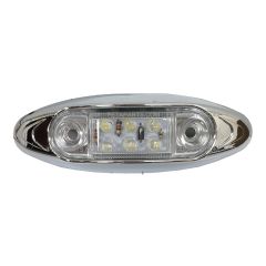 4" Oval 6 Diodes Clear/White LED Side Marker Light