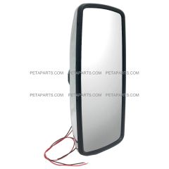 Rear View Main Mirror Chrome HEATED (Fit: 2003-2023 Freightliner 108SD 114SD M2 100 106 112 Bussiness Class)