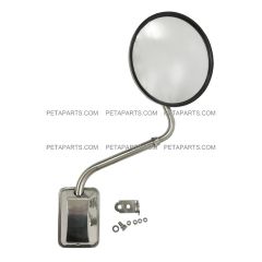 Hood Mirror 8" Stainless with Arm (Fit: Freightliner Kenworth Peterbilt and more)