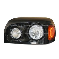 Headlight Black with LED Corner Lamp - Driver Side (Fit: Freightliner Century Truck)