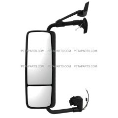 Door Mirror Power Heated Black Cover with Bracket Arm - Driver Side ( Fit: 2004 - 2023 Volvo VNL 2004 - 2017 Volvo VNM 2018 - 2023 Volvo VNR 2013 - 2023 Volvo VNX )