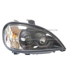 Headlight Black with U Type Clear/Amber LED Strip at bottom - Passenger Side ( Fit: Freightliner Columbia Truck)