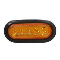 6" Oval 25 Diodes Amber/Amber Arrow Shaped LED lights with Rubber Grommet