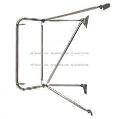 Stainless - Door Mirror Bracket Arm with Side Mount Lower Support Arm and Flat Cowl - Driver Side (Fits: Kenworth T800 W900B/L T300 T170 270 370 )