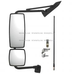 Door Mirror Chrome with Arm Chrome - Driver Side (Fits International 4200 4300 4400 7100 7300 7400 7500 7600 7700 8500 8600 01-07 DURASTAR 4200 4300 4400 PROSTAR TRANSTAR WORKSTAR 08-19)