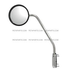 8" Hood Mirror with Plastic Cover and Stainless Steel Arm Chrome - Driver Side (Fit: Kenworth T680 Peterbilt 579 587 Trucks)