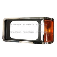 Headlight Bezel Chrome with Corner Light - Driver Side (Fit: Mack CH 613 SFA Truck)