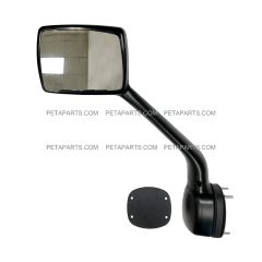 Hood Mirror Black with Mounting Kits - Driver Side (Fit: Kenworth T680 Peterbilt 579 587 Trucks)