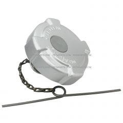 3" Non-Vented Fuel Tank Cap with Safety Chain - Aluminum ( Fits:1989-2023 Various International Mack Volvo WesternStar Model Truck )