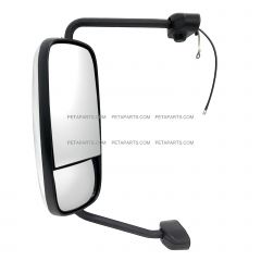 Door Mirror Chrome with Arm - Driver Side (Fit: Mack Grantie CT713 GU713 GU813 T/A CV713 CXU613)