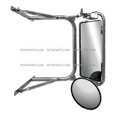 Door Mirror Heated Stainless with Arm - Passenger Side ( Fit: ( Before 2005 Peterbilt ) 377 357 359 385 375 379 281 351 330 348 Truck)
