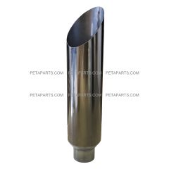 8" Polished Stainless Miter Cut Exhaust Stack Smokers 5" ID Inlet 36" Long