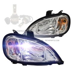 Headlight with LED Bulbs - Driver & Passenger Side (Fit: Freightliner Columbia Truck)