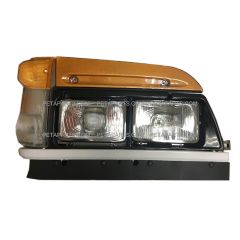 Headlight Assembly with Corner Lamp and Bezel and Amber Ornament Reflector with Bottom Garnish Trim - Passenger Side (Fit: 1995-2005 Isuzu NPR NRR Truck)