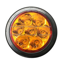 2.5" Round 7 Diodes Amber/Amber LED Stop Turn Tail Truck Light with Rubber Grommet & Pigtail (Fit: Universal And Various Other Trucks)