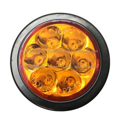 2.5" Round 7 Diodes Amber/Amber LED Stop Turn Tail Truck Light with Rubber Grommet & Pigtail (Fit: Universal And Various Other Trucks)