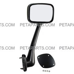 Hood Mirror Chrome with Mounting Kits - Passenger Side (Fit: 2008 - 2015 Freightliner Cascadia Truck)