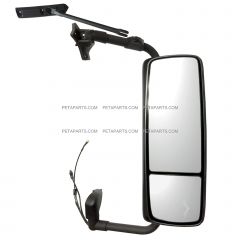 Door Mirror Power Heated Gloss Black with Turn Signal and Arm - Passenger Side (Fits: 2008- 2022 Volvo VNL 670, VNL 780, VNL 630, VNL 730 , VNL 860, 2008- 2013 VNM 200 , VNM 430, VNM 630 , VNX 300 Trucks)