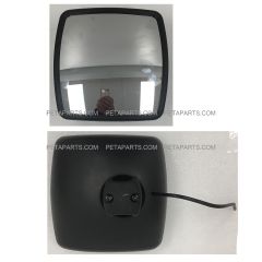 Rear View Wide Angle Mirror HEATED Black (Fit: Various International Truck)