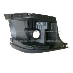 Bumper End Reinforcement Black with Fog Light Hole - Passenger Side (Fit: Freightliner Cascadia Truck)