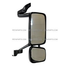 Door Mirror Assembly with Power Heated Black - Passenger Side (Fit: Volvo VNL Function 2004 and Newer)
